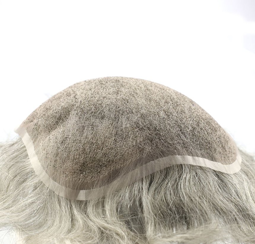 Human Hair Natural Effect Lace Toupee for Men c