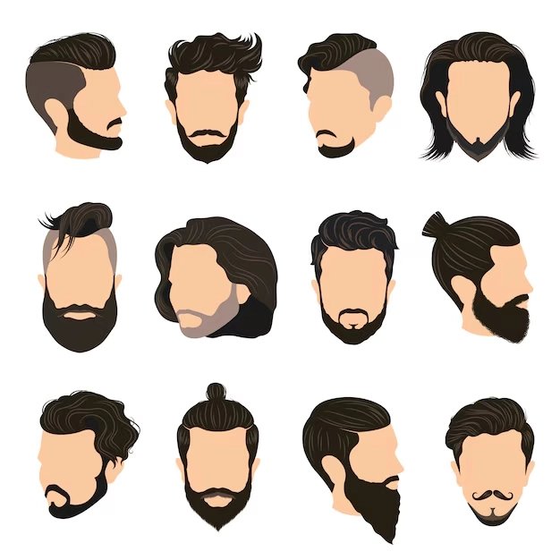 men-hairstyle-icons-set