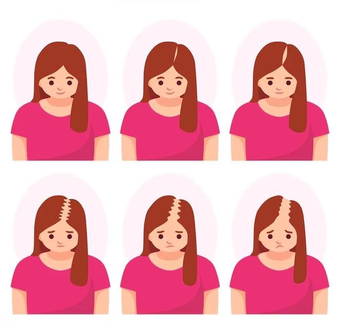 flat-hand-drawn-hair-loss-stages-collection