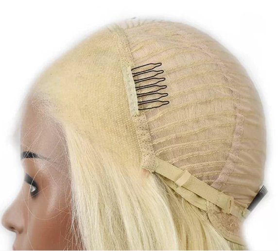 Remy Human Hair 180% Large Density Blonde 134 Lace Front Wig for Women