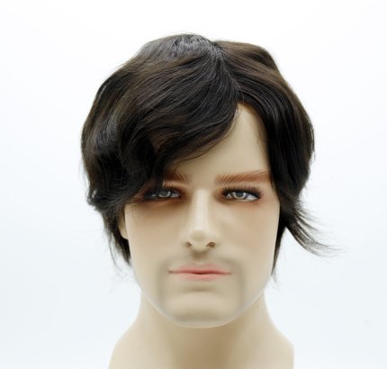 100% Human Hair Men's Mono Toupee D