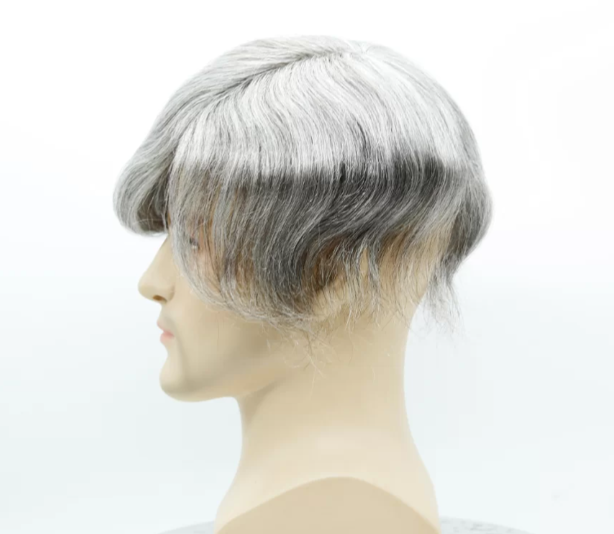 Custom Made Human Grey Hair Men Full Lace Toupee